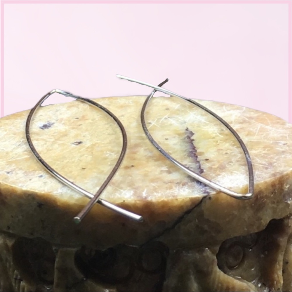 Silver Minimalist Hoop Earrings - Picture 2 of 6